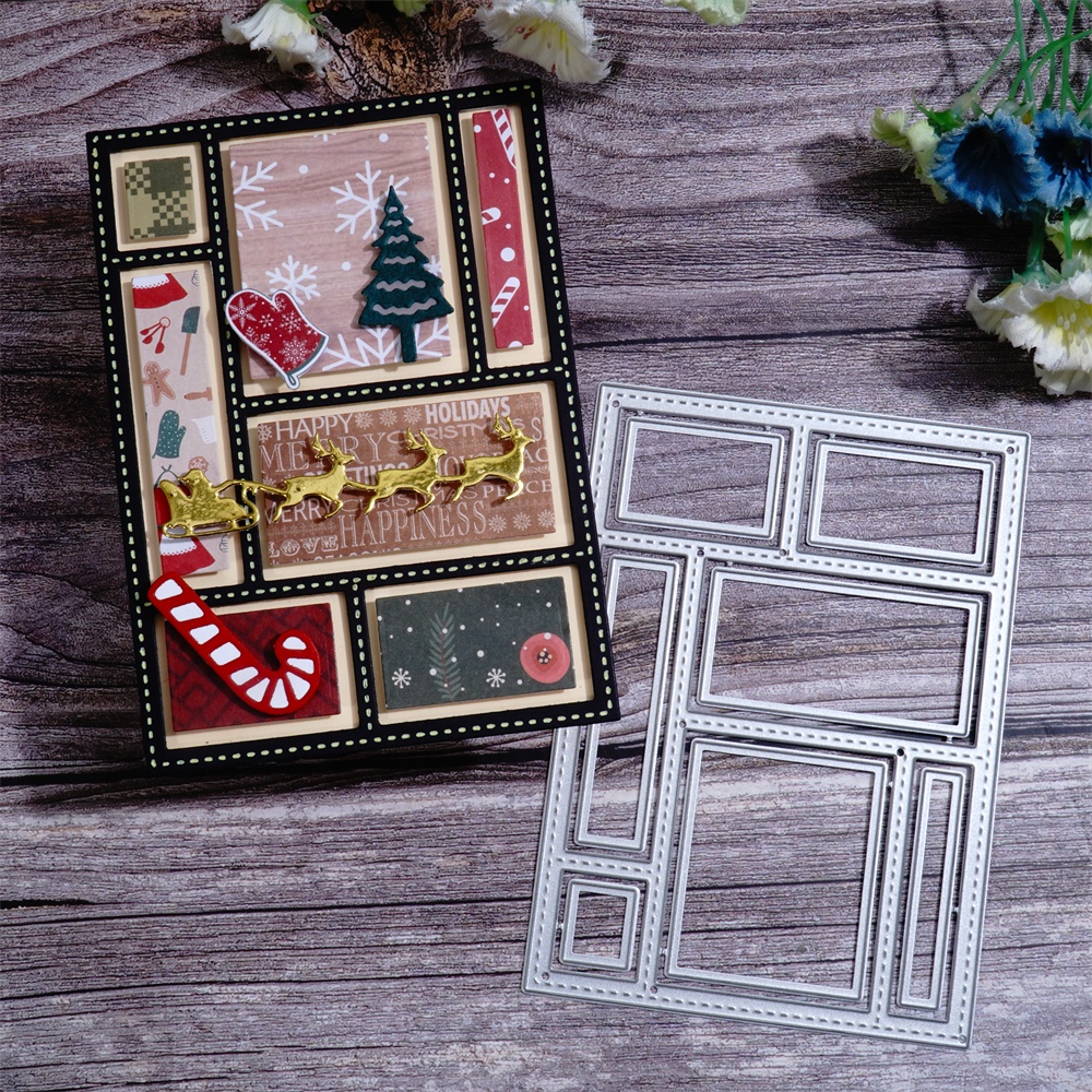 Lifescraft Separated Rectangular Grid Backgound Board Metal Cutting Dies