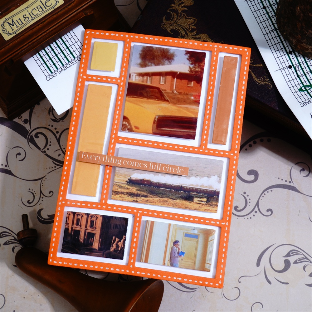 Lifescraft Separated Rectangular Grid Backgound Board Metal Cutting Dies