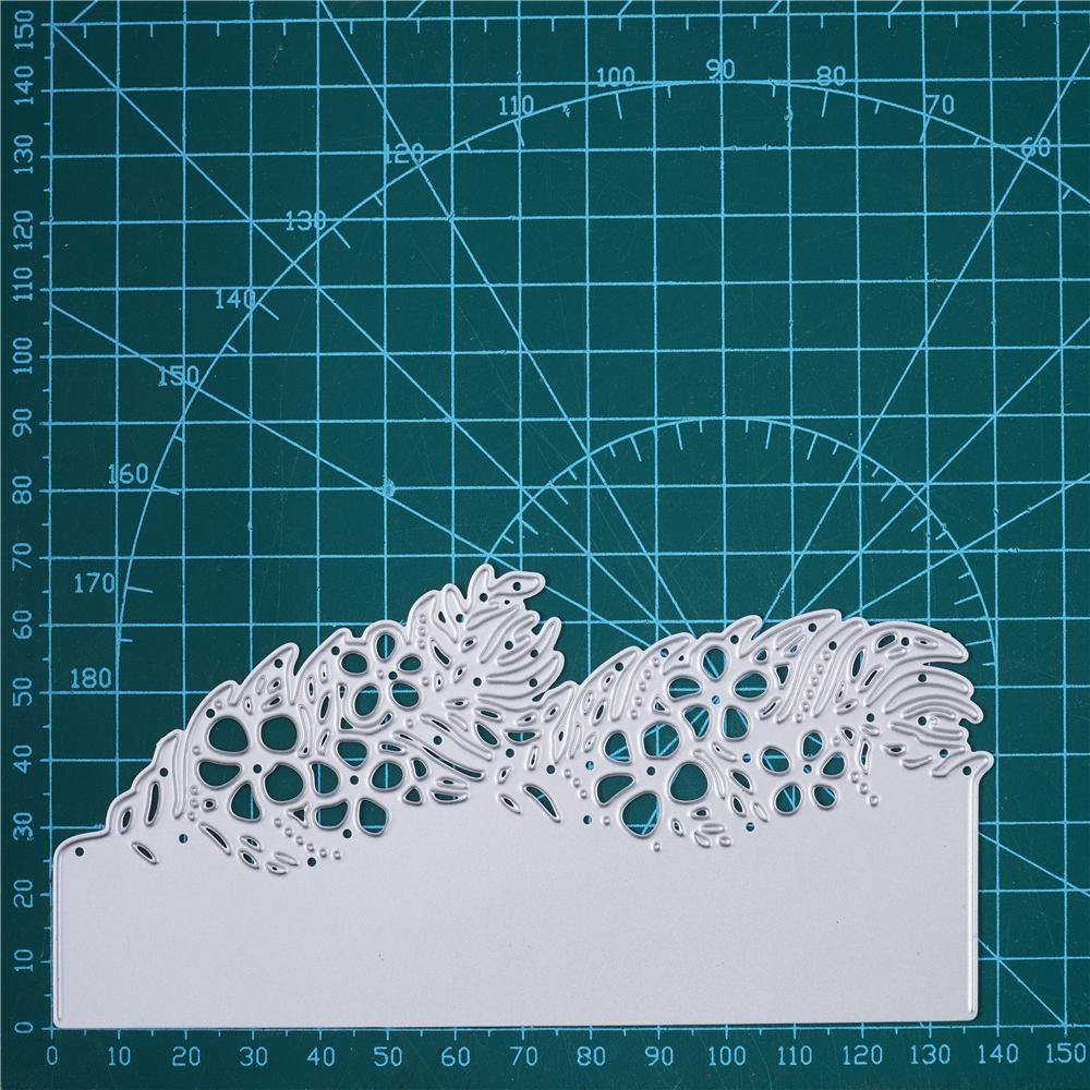 Hollow Feather Side Border Decor Dies - Inlovearts