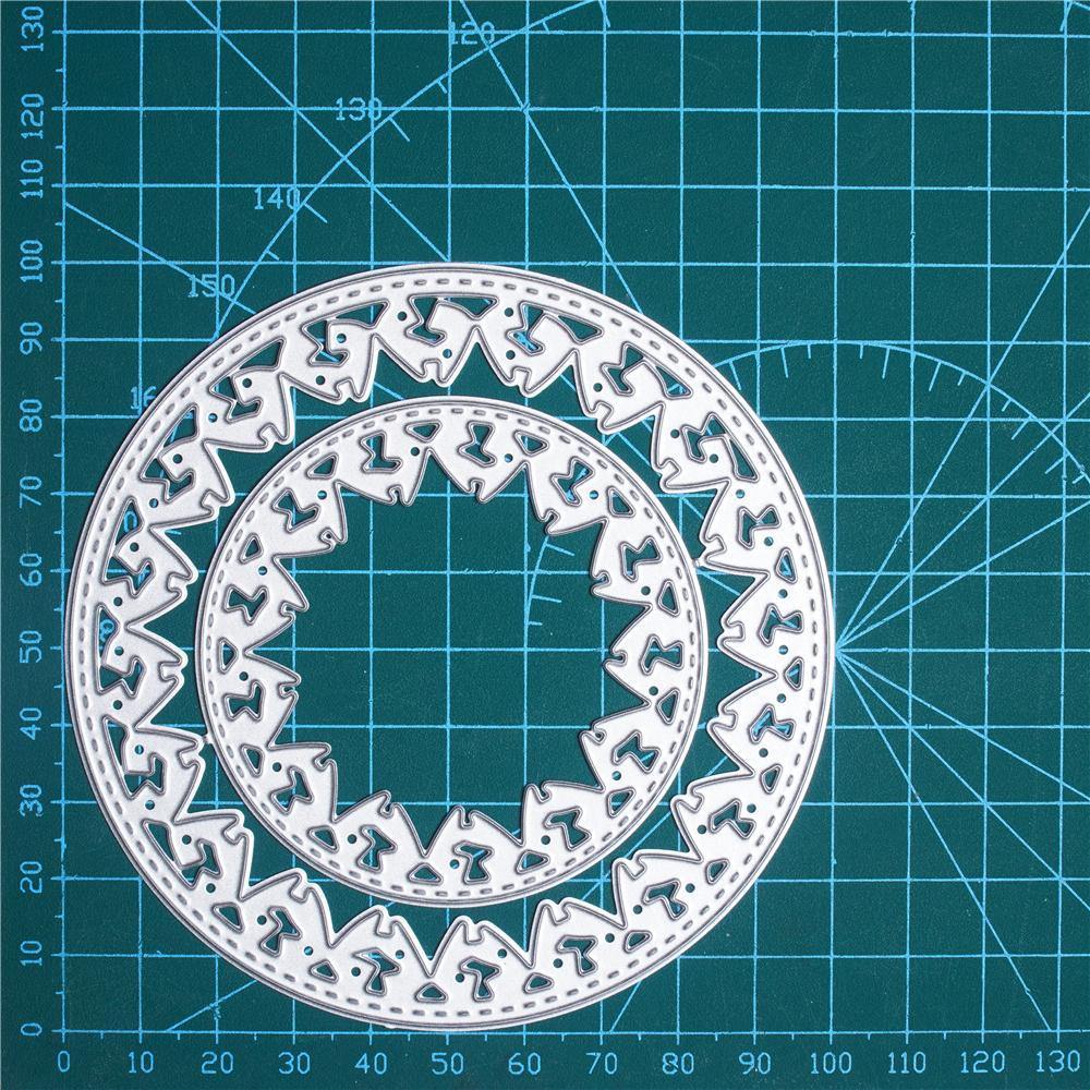 Stitched Jagged Circle Decor Dies - Inlovearts