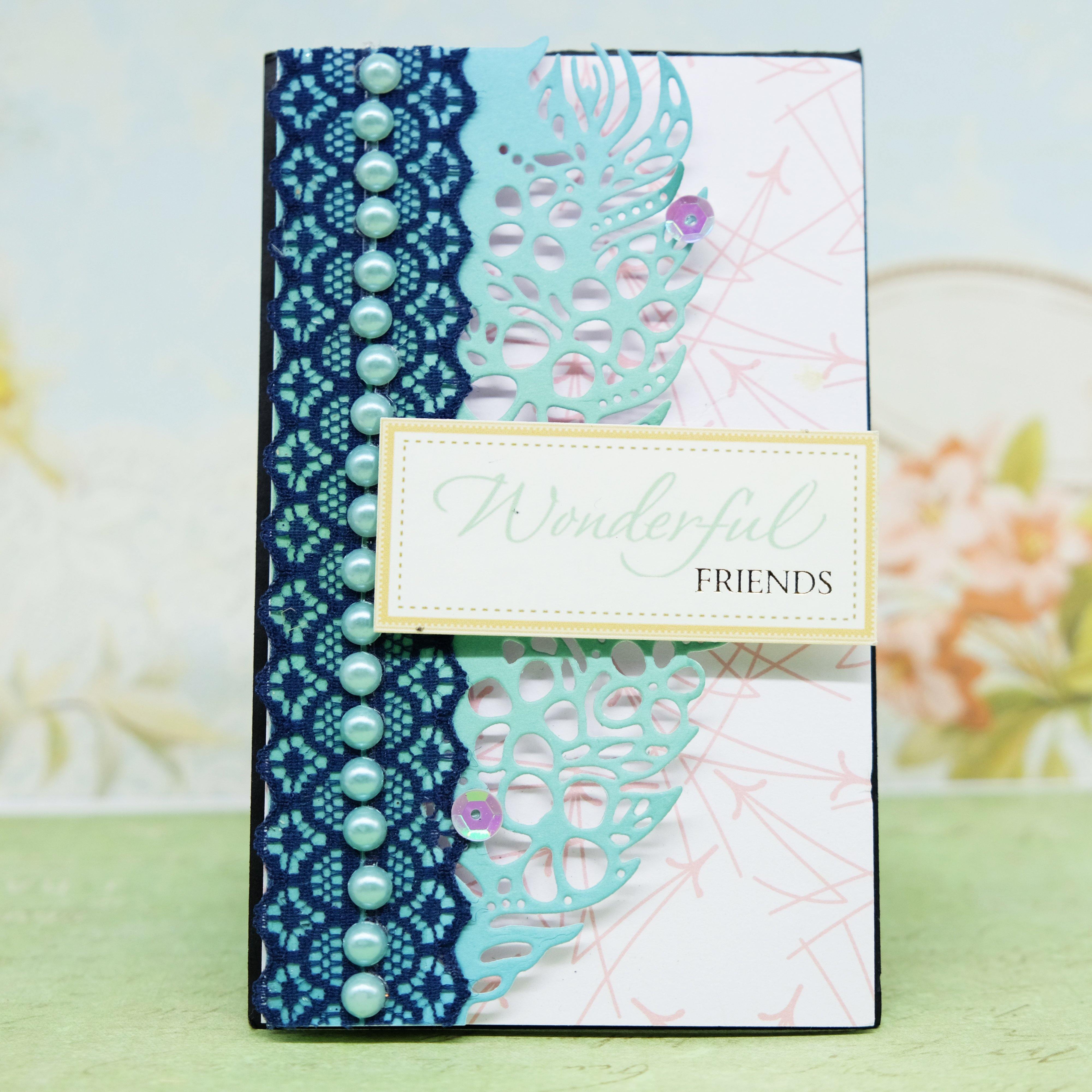 Hollow Feather Side Border Decor Dies - Inlovearts