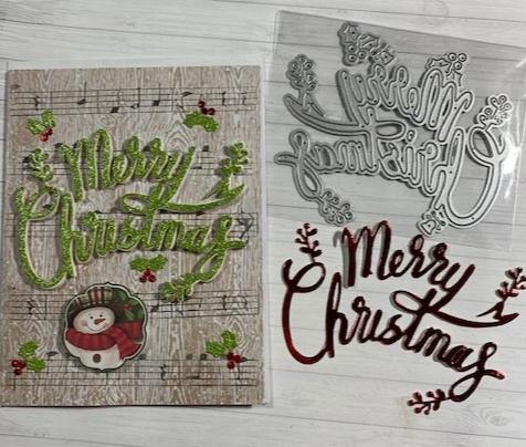 Merry Christmas with Mistletoe Words Dies - Inlovearts