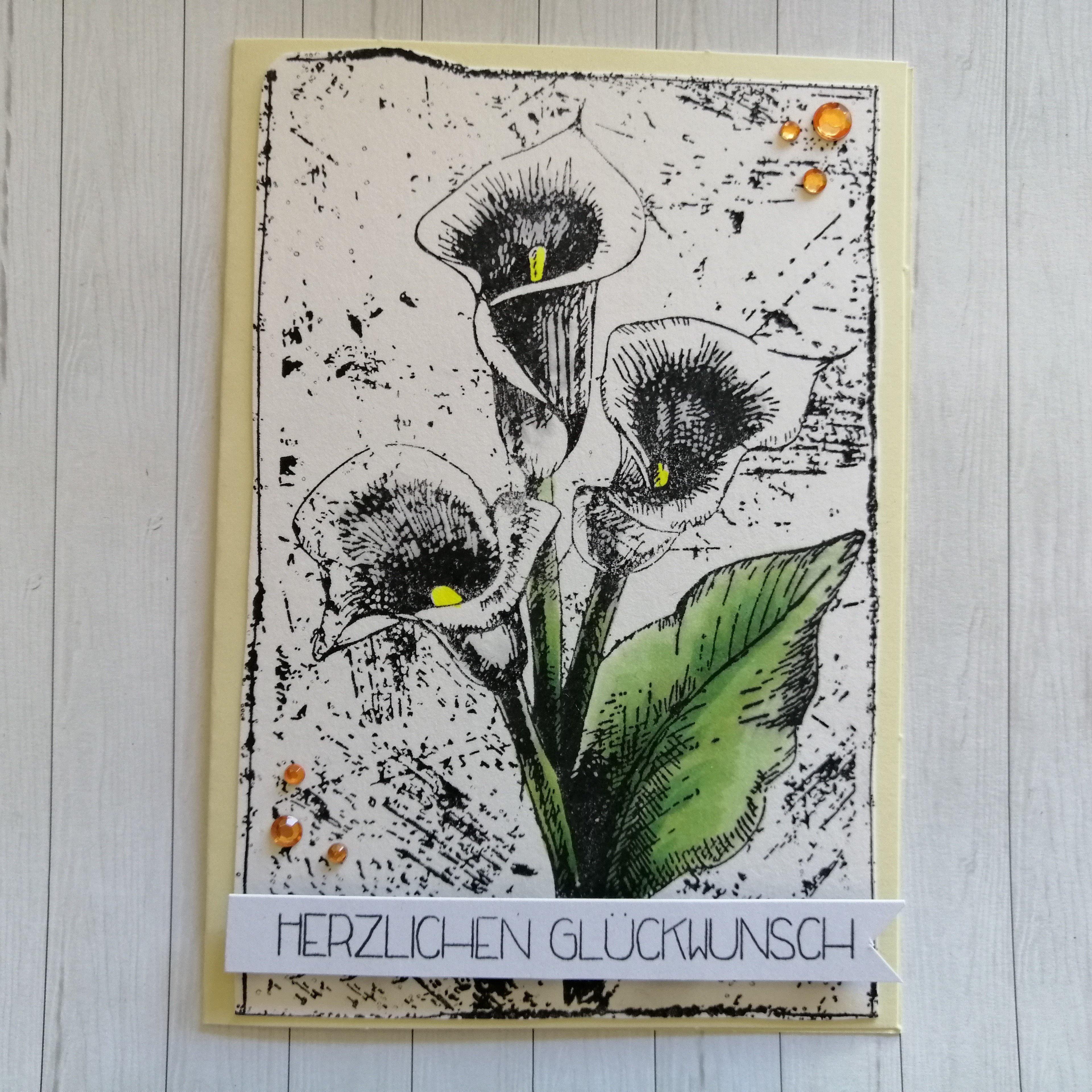 Calla Lily Flower Background Stamps - Inlovearts