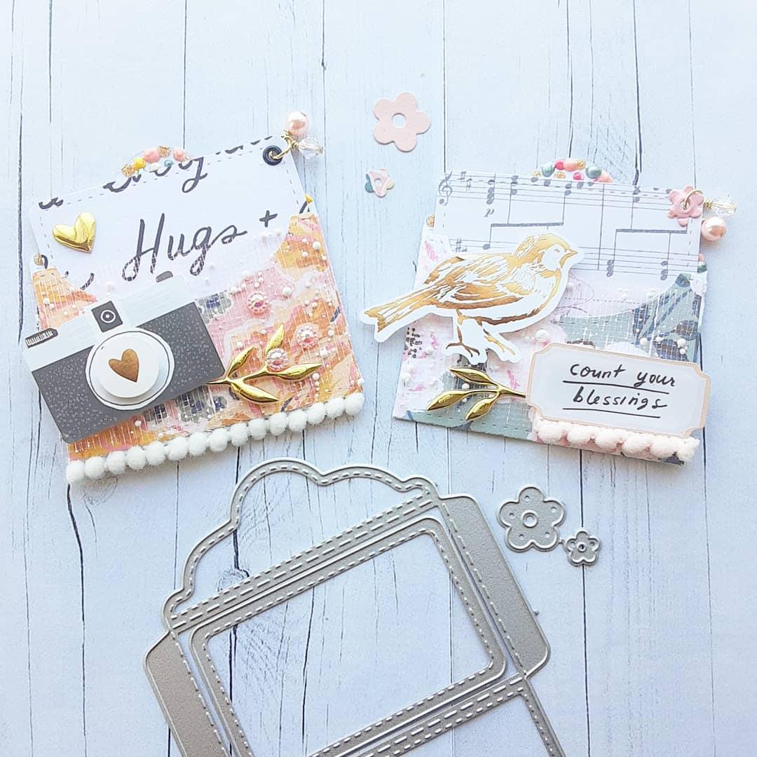 Floral Stitched Foldable Envelope Dies - Inlovearts