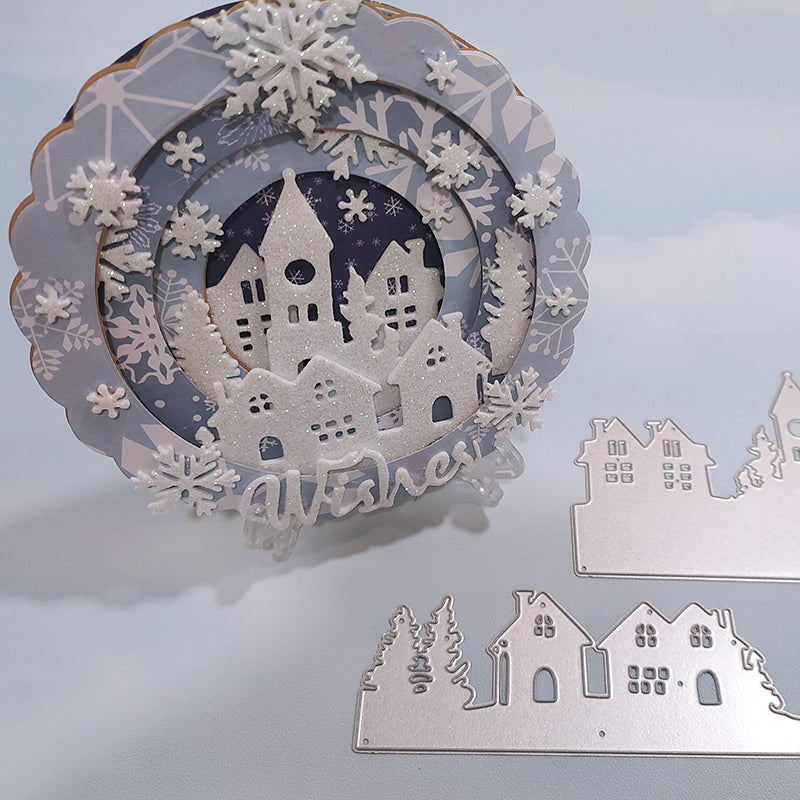 Tree and Village Scenes Dies - Inlovearts