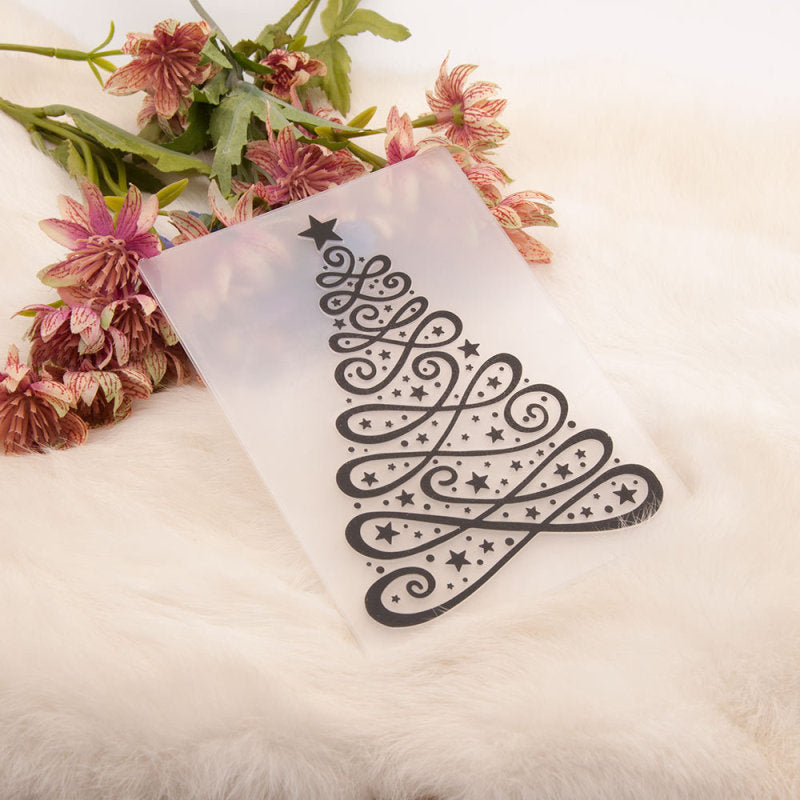 Lifescraft Wavy Line Christmas Tree Emboss Folder