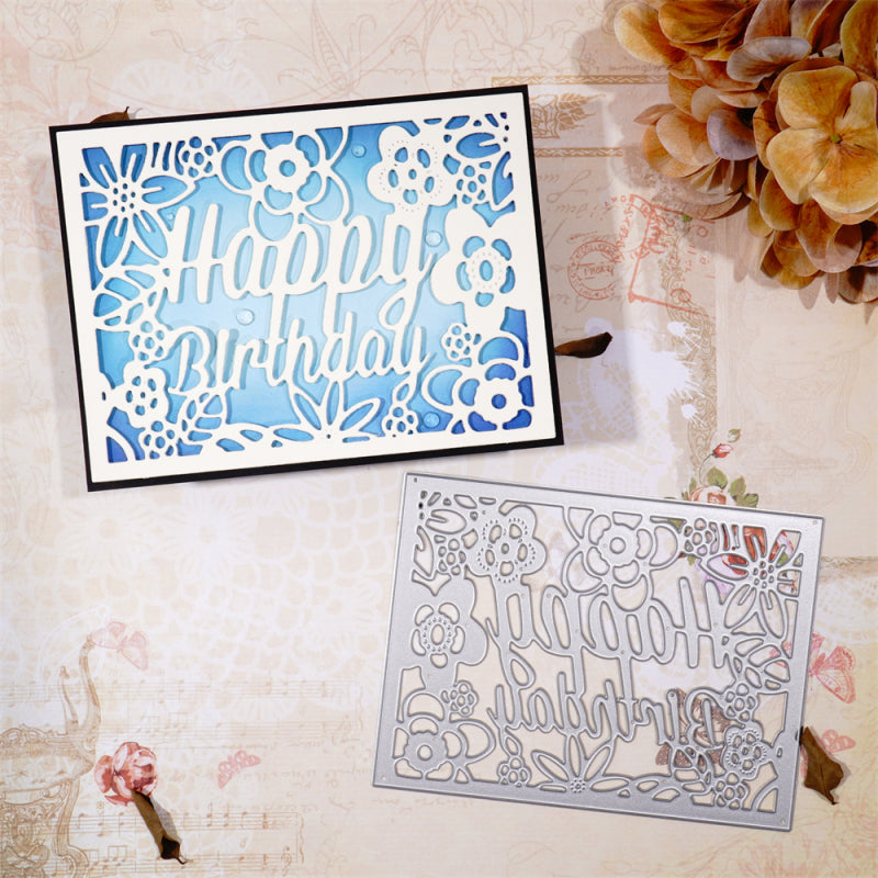 Lifescraft Birthday Floral Background Board Dies