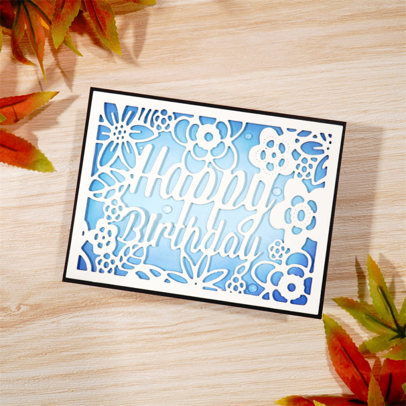 Lifescraft Birthday Floral Background Board Dies
