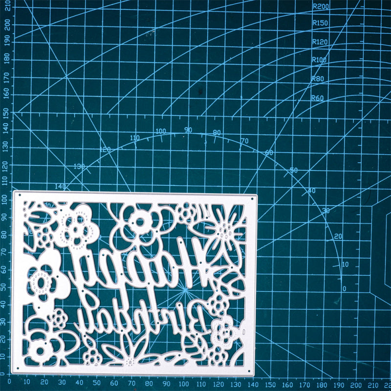 Lifescraft Birthday Floral Background Board Dies