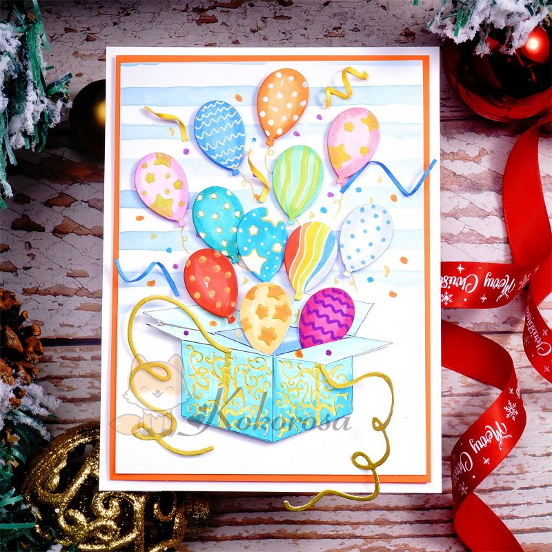 Lifescraft Metal Cutting Dies with Balloons Flying From Box