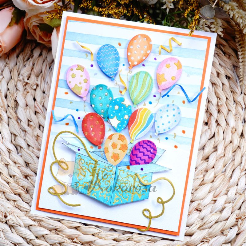 Lifescraft Metal Cutting Dies with Balloons Flying From Box