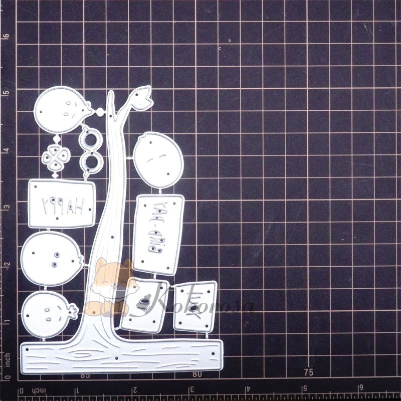 Lifescraft Metal Cutting Dies with Birds on Tree Holding "HAPPY BIRD-DAY TO YOU"