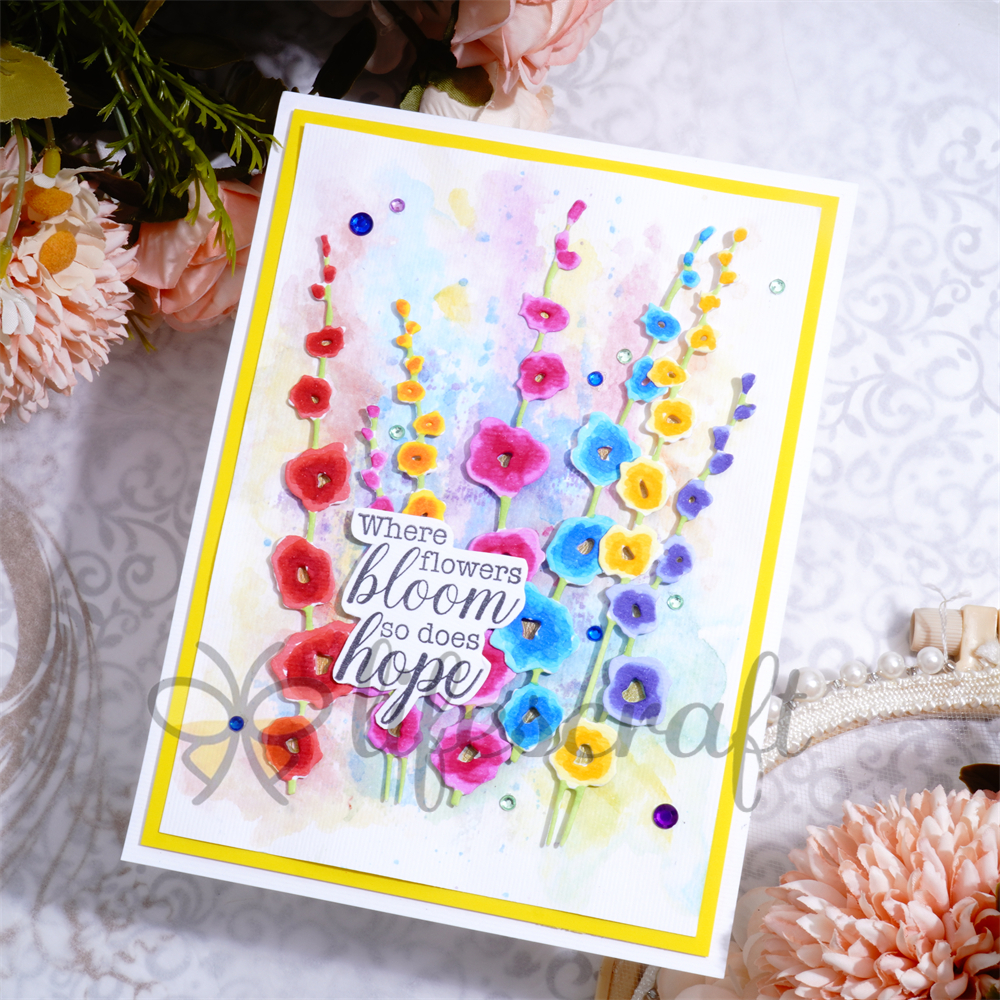 Lifescraft A Bouquet of Hollyhocks Metal Cutting Dies