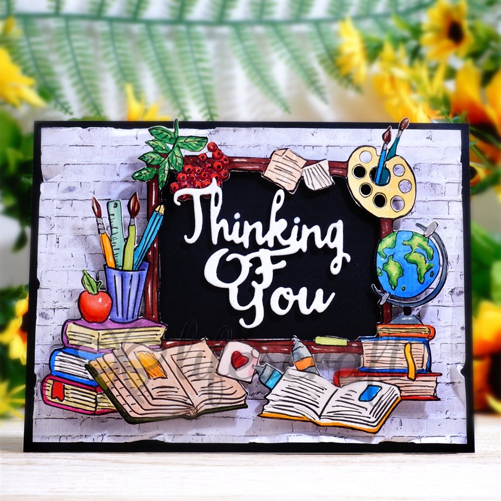 Lifescraft Books and School Supplies Background Frame Metal Cutting Dies