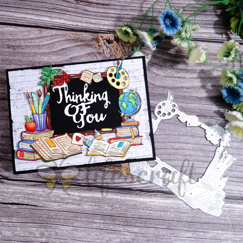 Lifescraft Books and School Supplies Background Frame Metal Cutting Dies