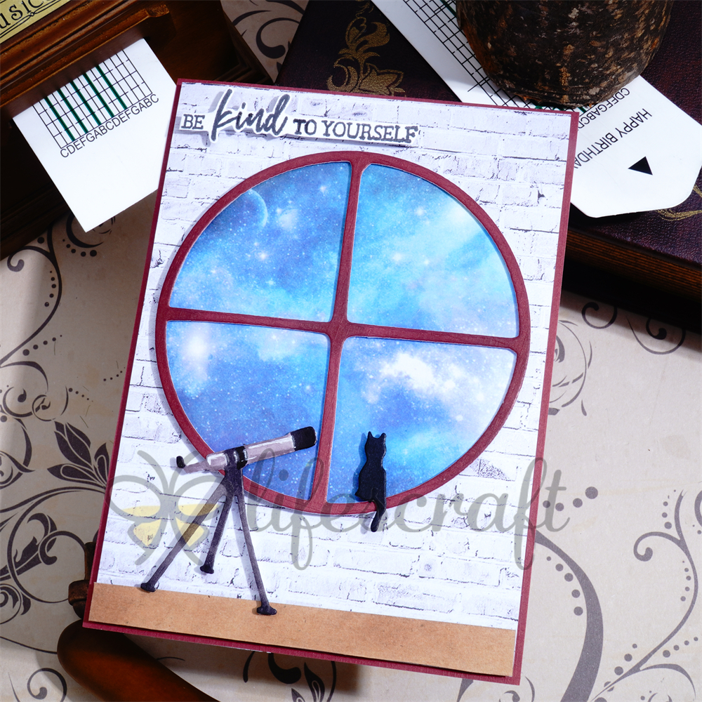 Lifescraft Cat Sitting on the Window & Telescope Metal Cutting Dies