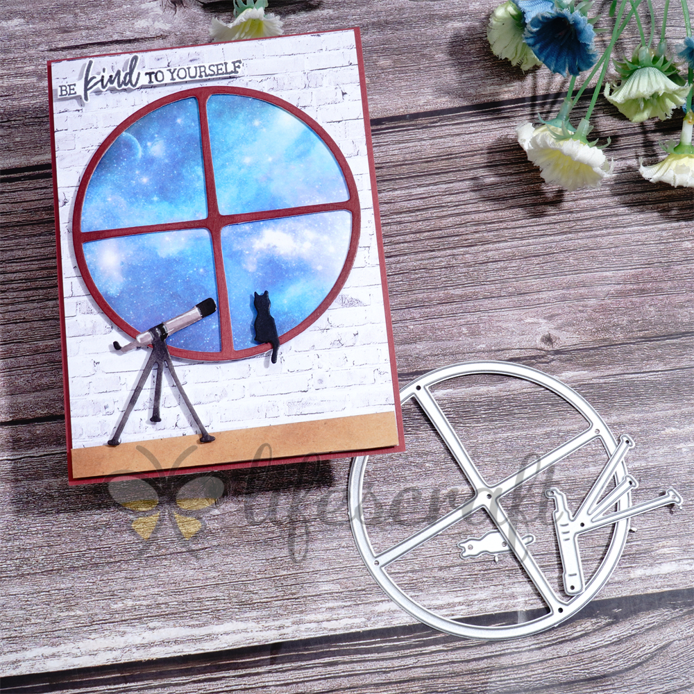 Lifescraft Cat Sitting on the Window & Telescope Metal Cutting Dies