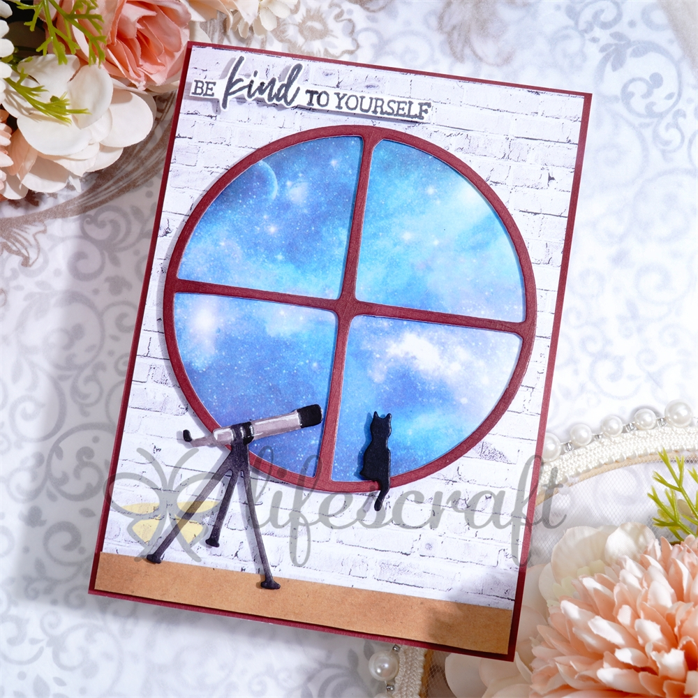 Lifescraft Cat Sitting on the Window & Telescope Metal Cutting Dies