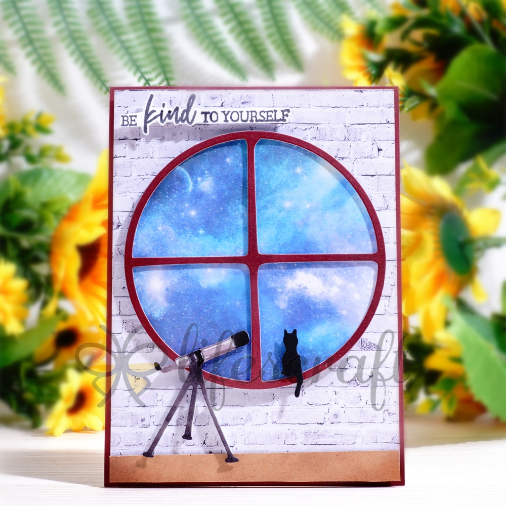 Lifescraft Cat Sitting on the Window & Telescope Metal Cutting Dies