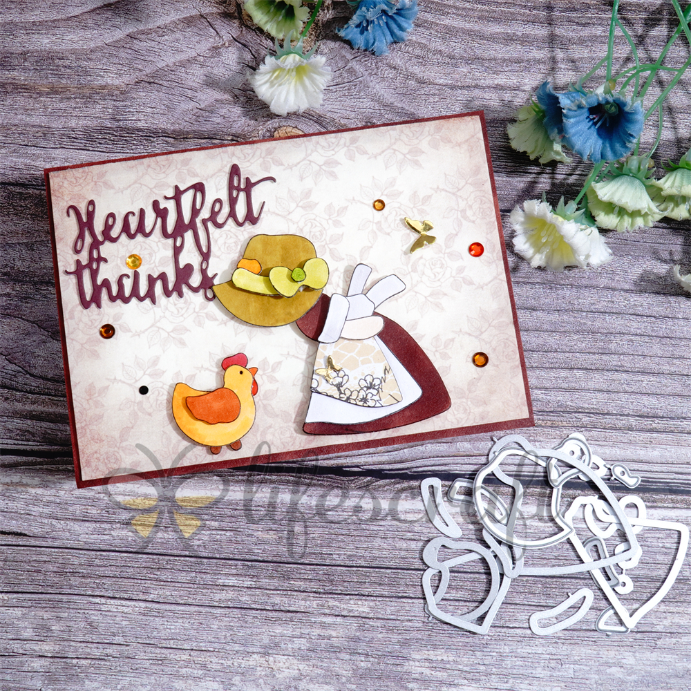 Lifescraft Chicken & Girl Metal Cutting Dies