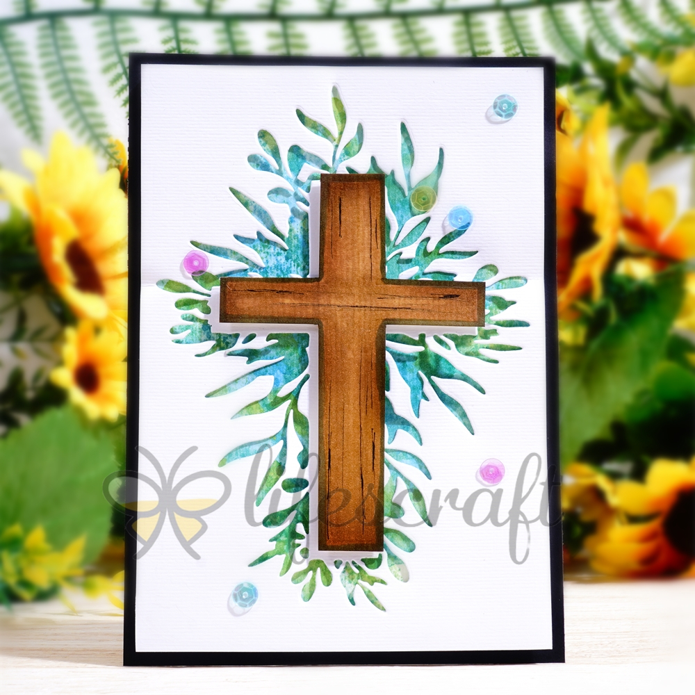 Lifescraft Cross on the Border Grass Metal Cutting Dies