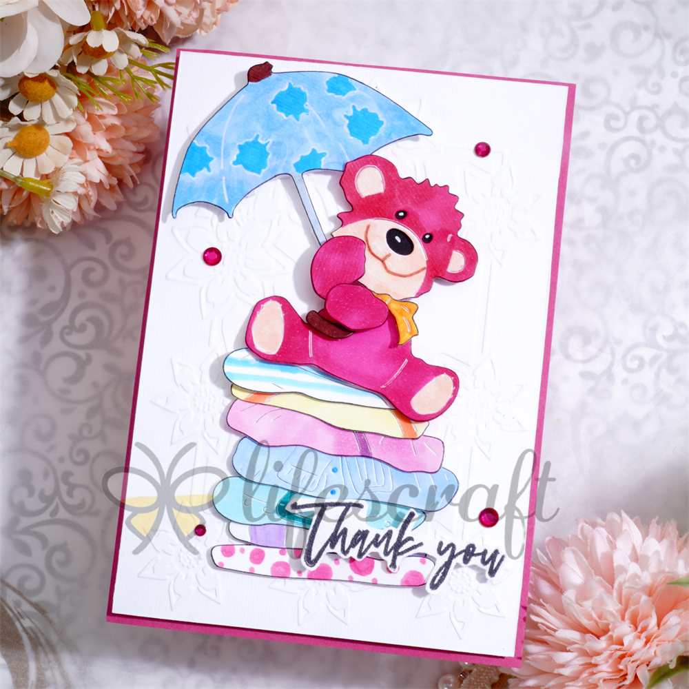 Lifescraft Cute Puppy Holding an Umbrella Sitting on a Christmas Skateboard Metal Cutting Dies