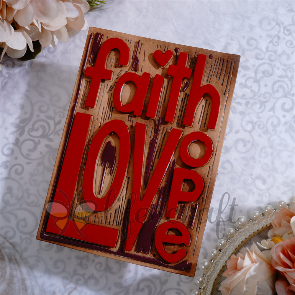 Lifescraft Faith & Love & Hope Word Metal Cutting Dies