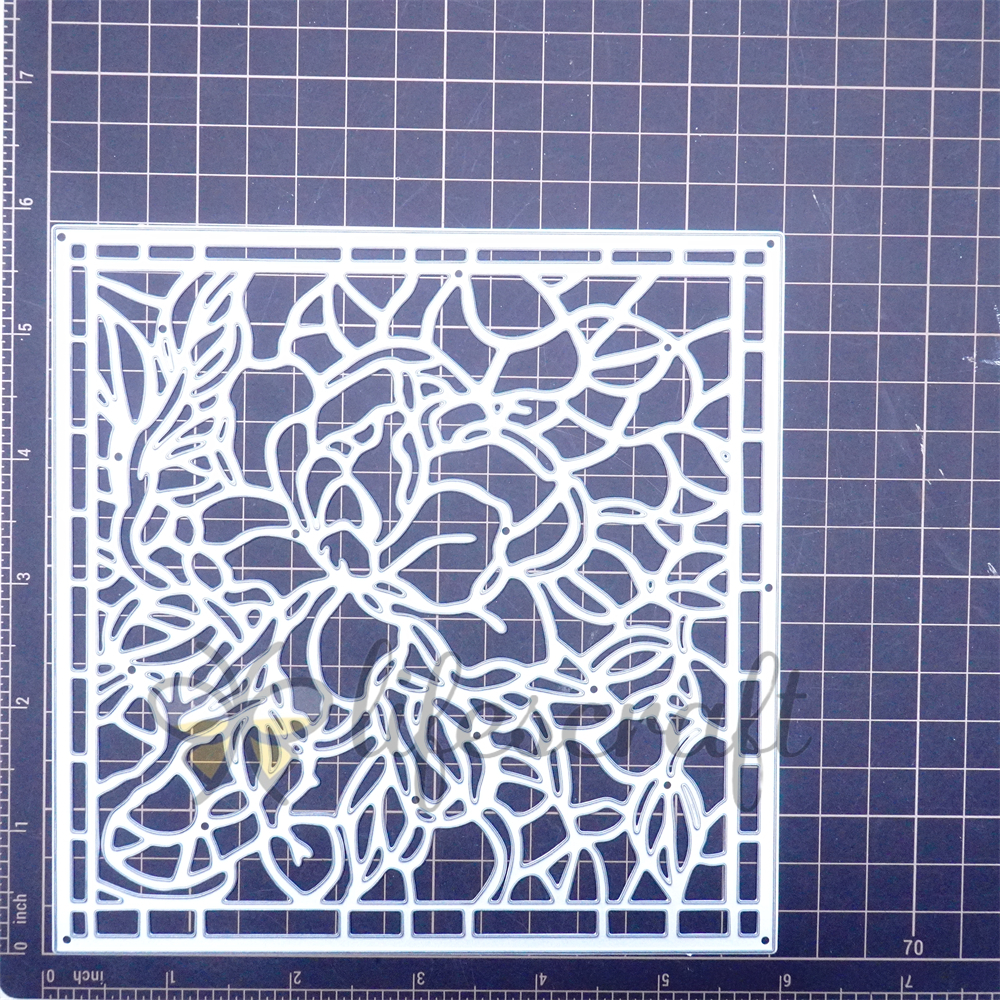 Lifescraft Peony Flower Background Board Metal Cutting Dies