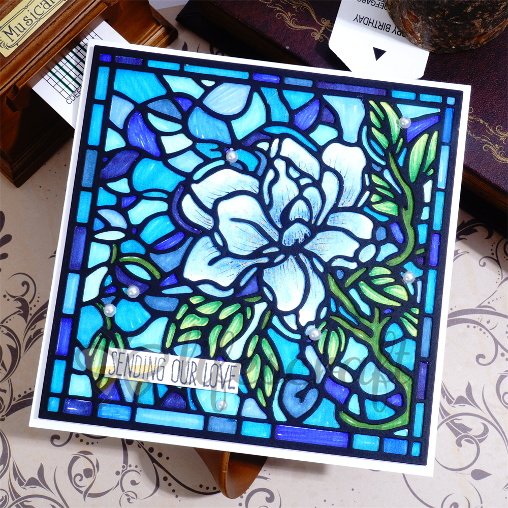 Lifescraft Peony Flower Background Board Metal Cutting Dies