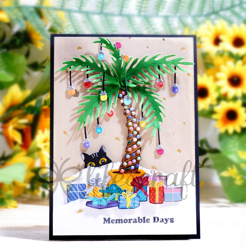 Lifescraft Gift Box Under Coconut Tree Metal Cutting Dies