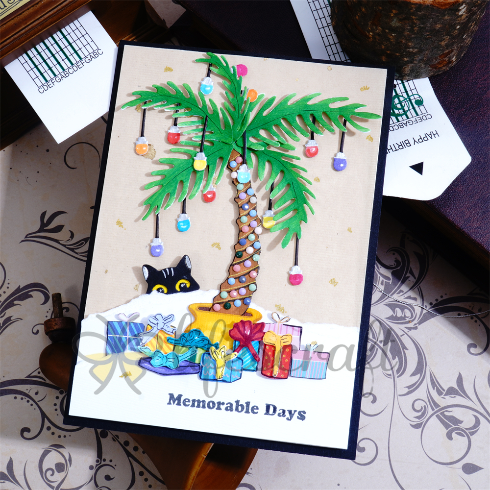 Lifescraft Gift Box Under Coconut Tree Metal Cutting Dies