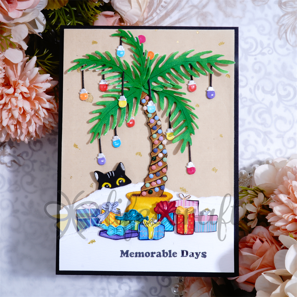 Lifescraft Gift Box Under Coconut Tree Metal Cutting Dies