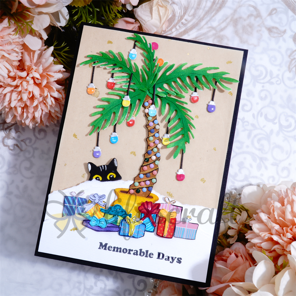 Lifescraft Gift Box Under Coconut Tree Metal Cutting Dies