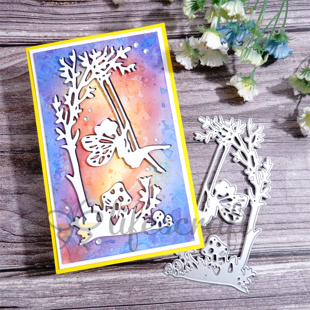 Lifescraft Little Girl Swinging Under the Tree Metal Cutting Dies