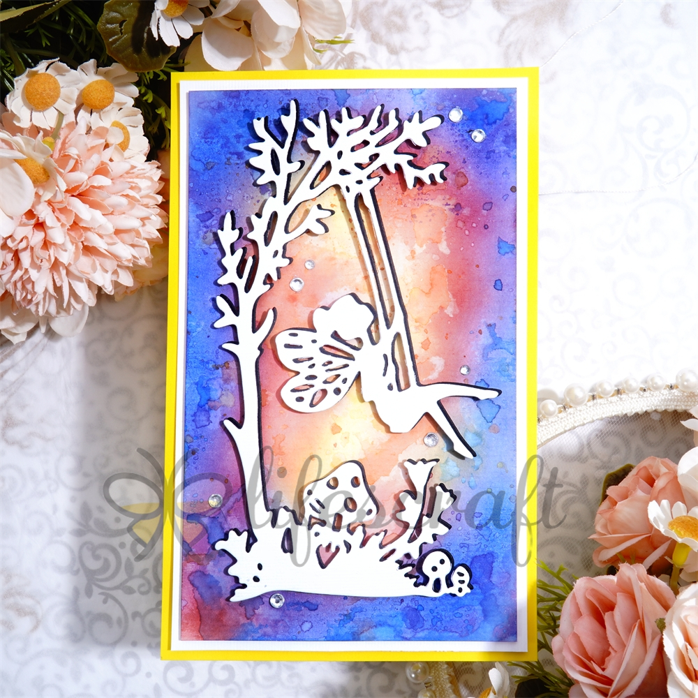 Lifescraft Little Girl Swinging Under the Tree Metal Cutting Dies