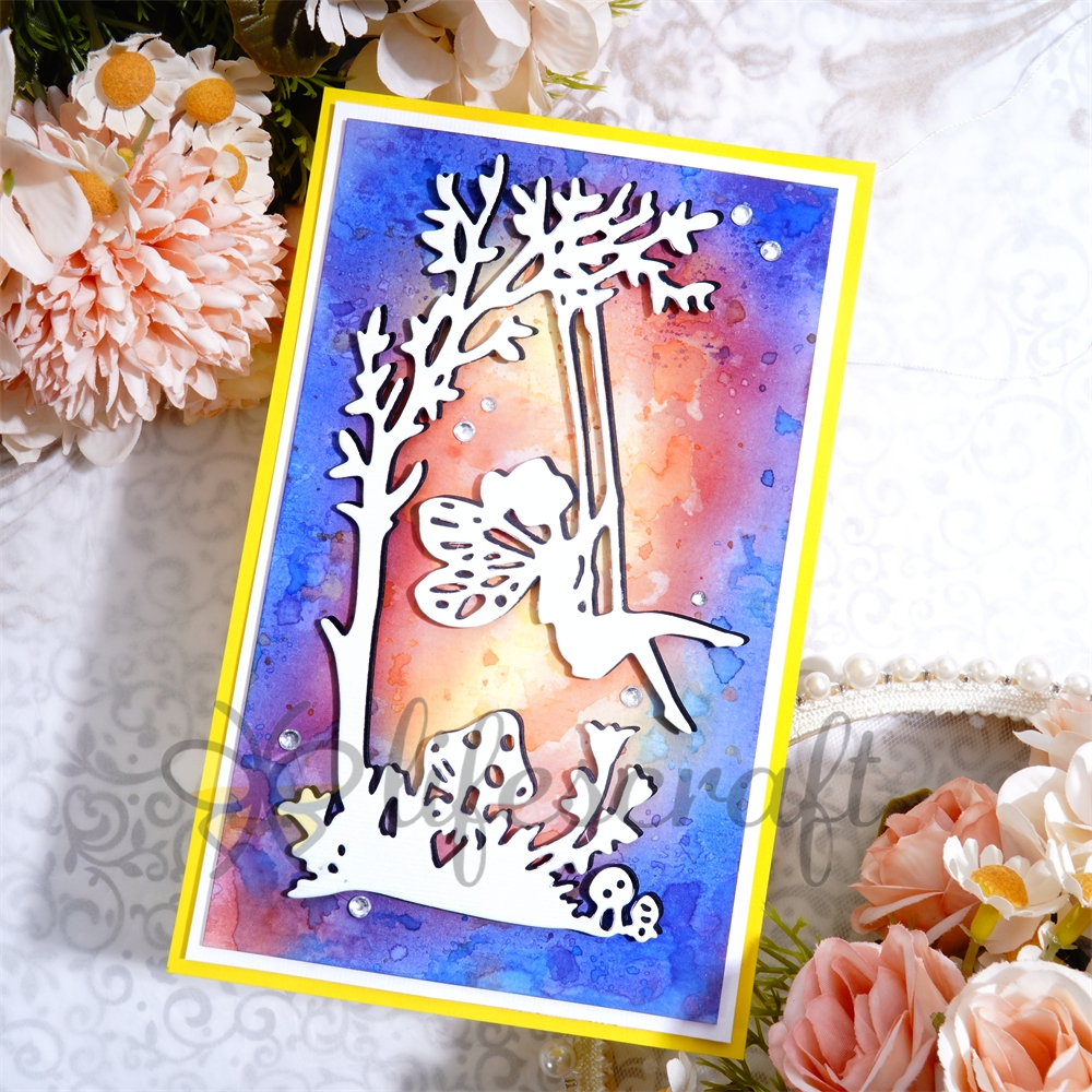 Lifescraft Little Girl Swinging Under the Tree Metal Cutting Dies