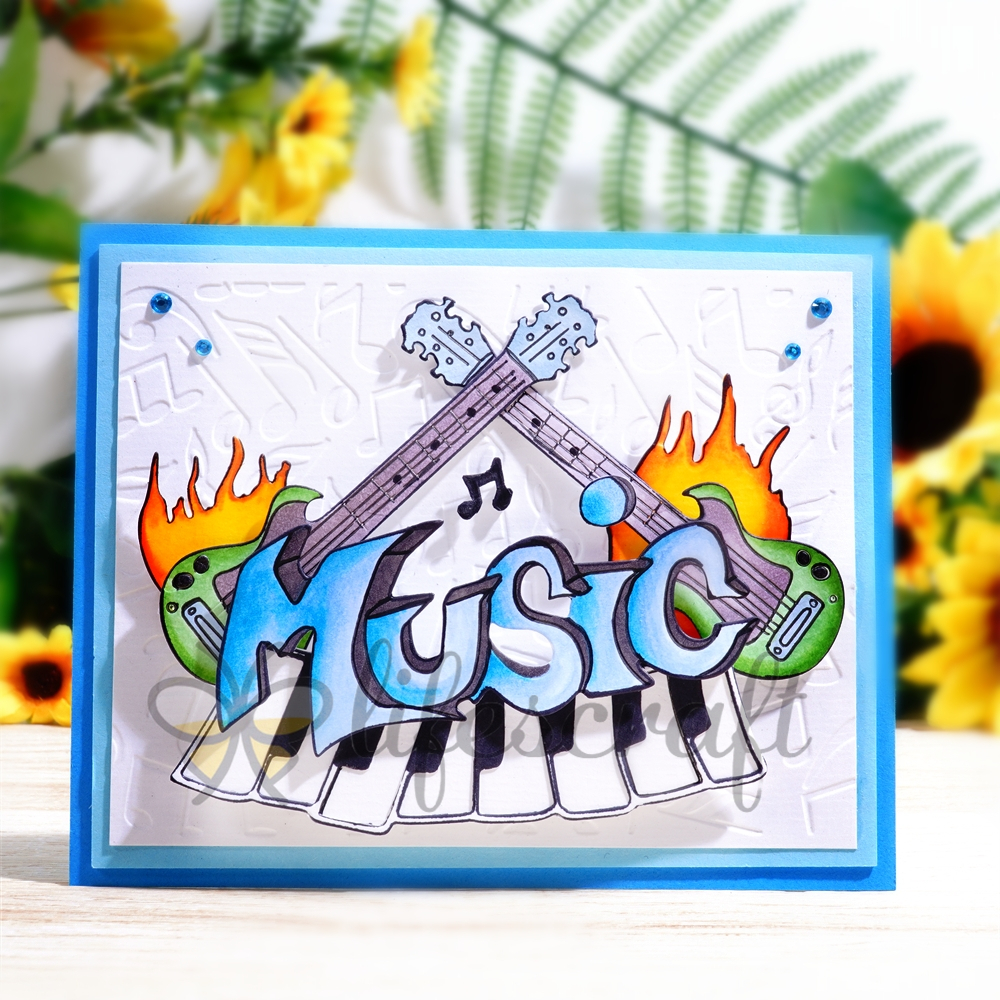 Lifescraft Piano Guitar Music word Metal Cutting Dies