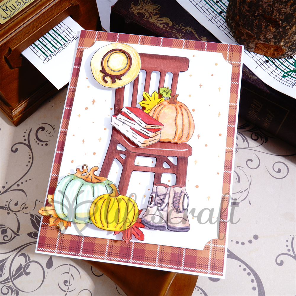 Lifescraft Pumpkin & Straw & hat & Chair and Shoes Metal Cutting Dies