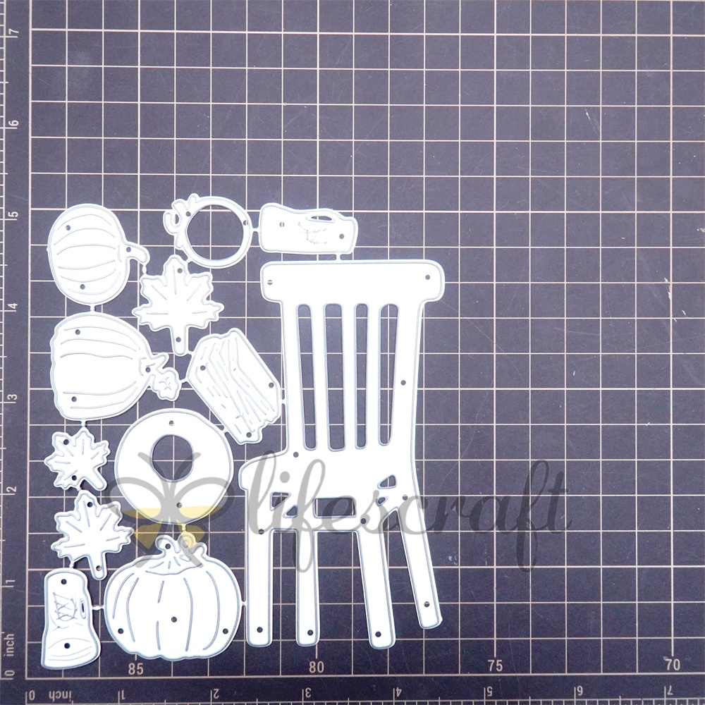 Lifescraft Pumpkin & Straw & hat & Chair and Shoes Metal Cutting Dies