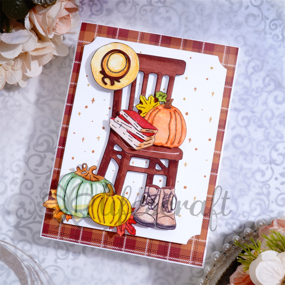 Lifescraft Pumpkin & Straw & hat & Chair and Shoes Metal Cutting Dies