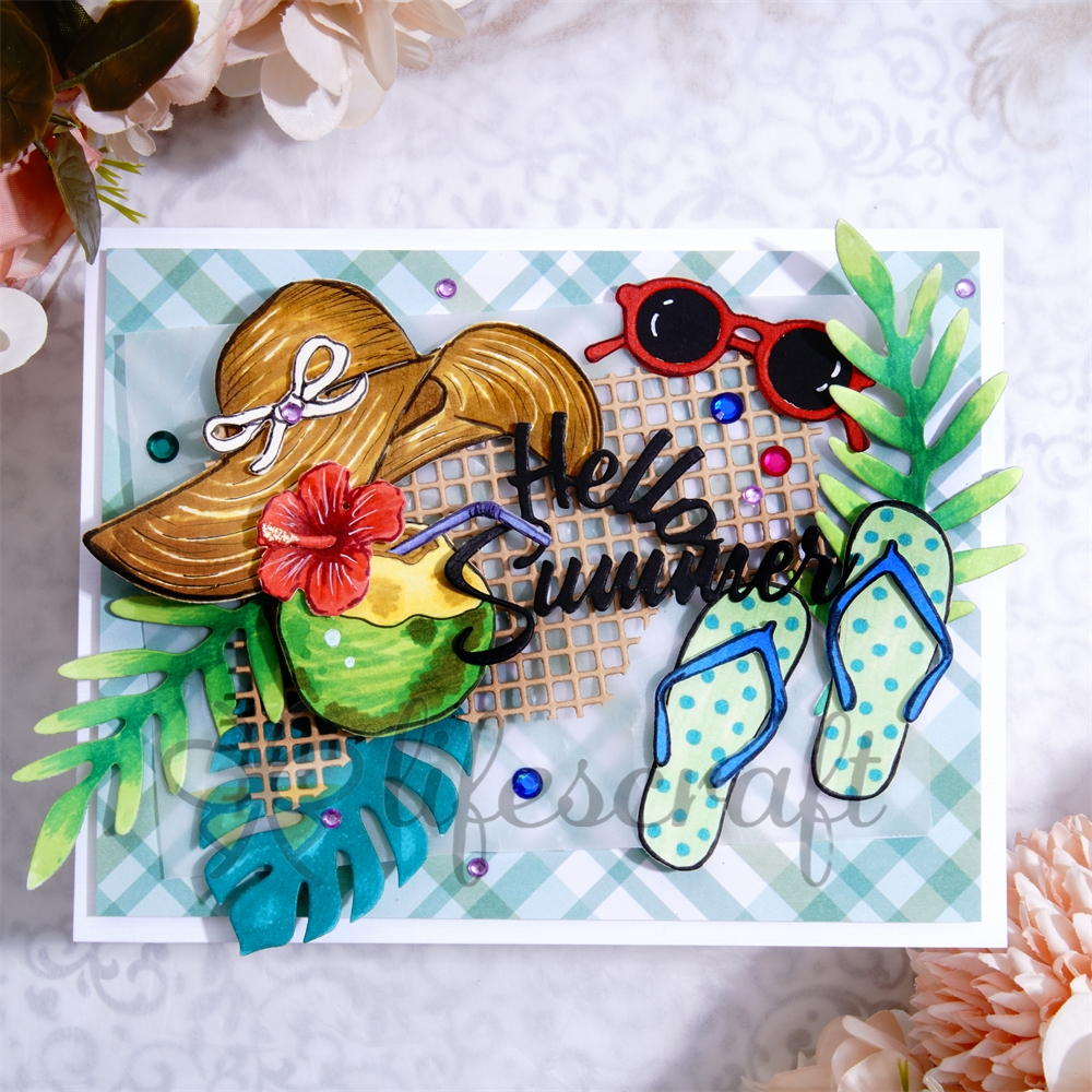 Lifescraft Slippers Sunglasses Sun Hat Coconut Metal Cutting Dies