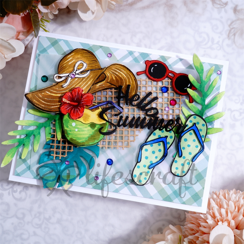 Lifescraft Slippers Sunglasses Sun Hat Coconut Metal Cutting Dies