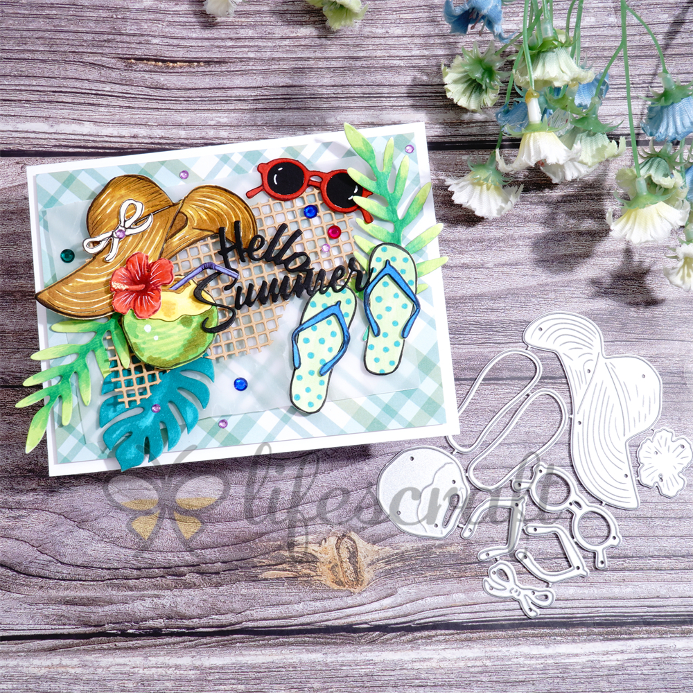 Lifescraft Slippers Sunglasses Sun Hat Coconut Metal Cutting Dies