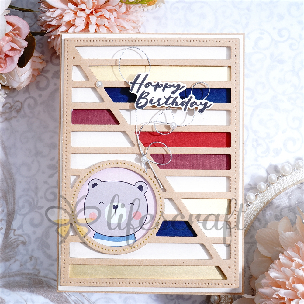 Lifescraft Strip shape embedded triangle and circle background Board Metal Cutting Dies