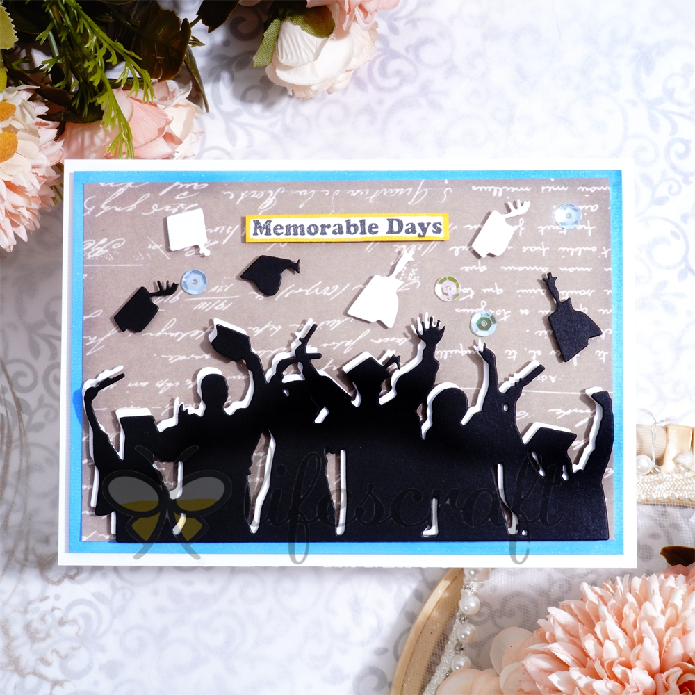 Lifescraft Students Wearing Academic Uniforms Cheering Metal Cutting Dies