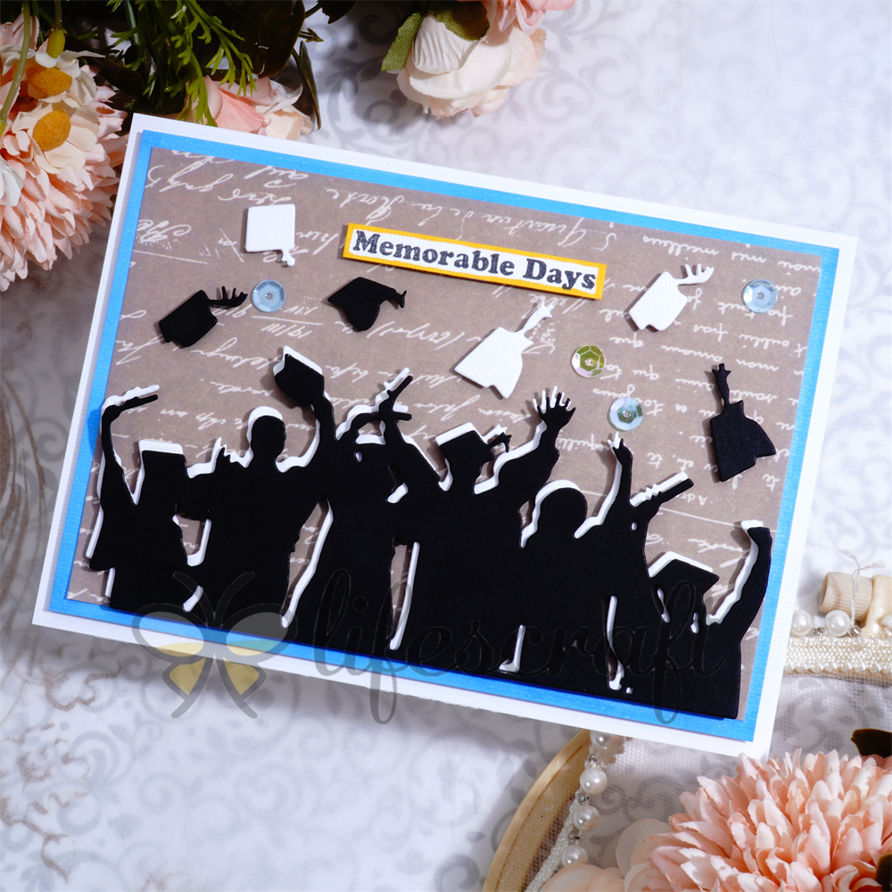 Lifescraft Students Wearing Academic Uniforms Cheering Metal Cutting Dies