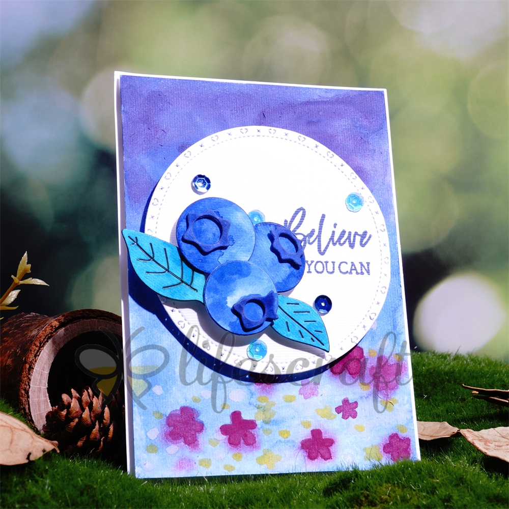 Lifescraft Three Blueberries with Leaves Metal Cutting Dies