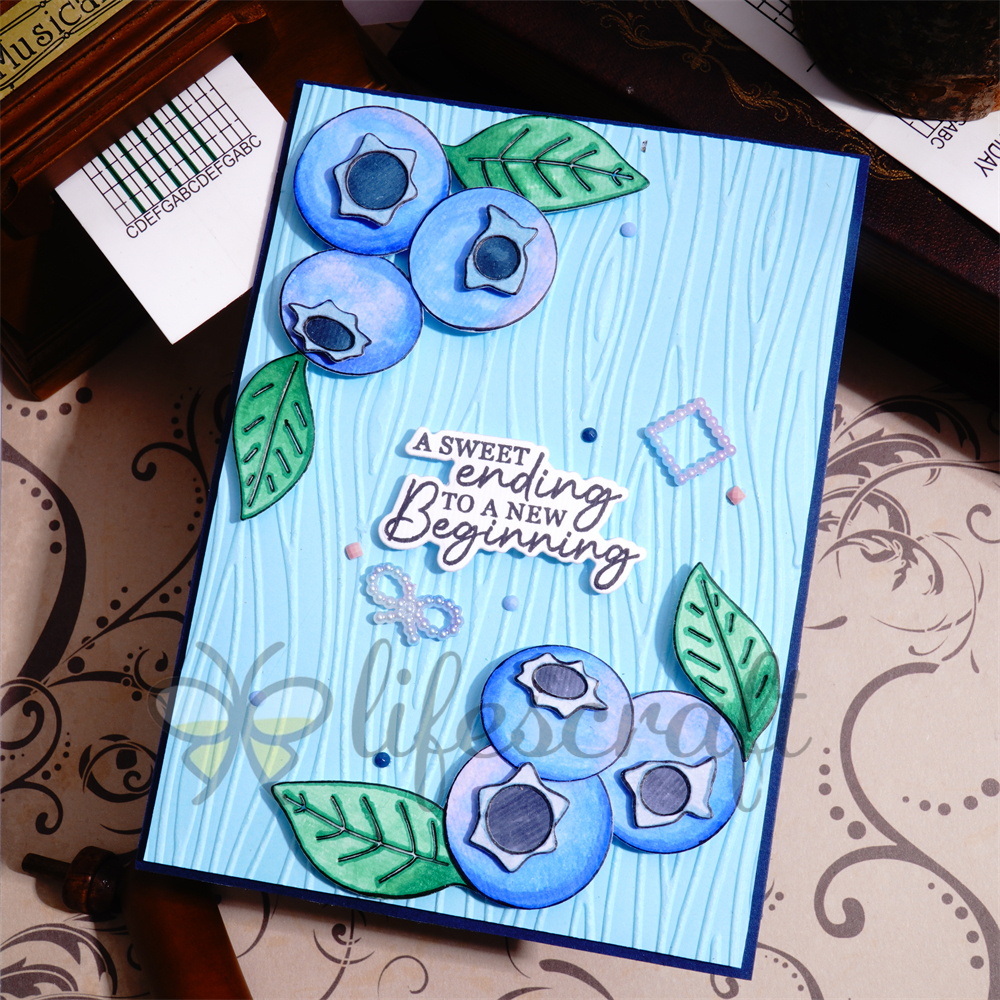 Lifescraft Three Blueberries with Leaves Metal Cutting Dies