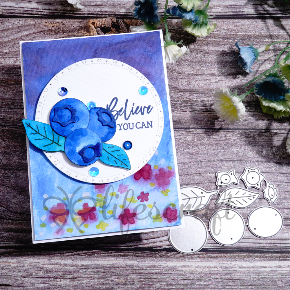 Lifescraft Three Blueberries with Leaves Metal Cutting Dies