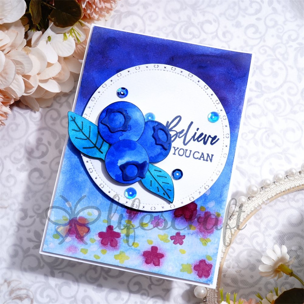 Lifescraft Three Blueberries with Leaves Metal Cutting Dies